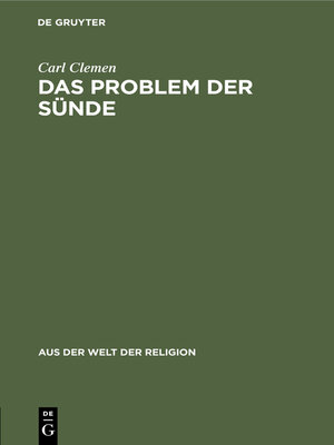 cover image of Das Problem der Sünde